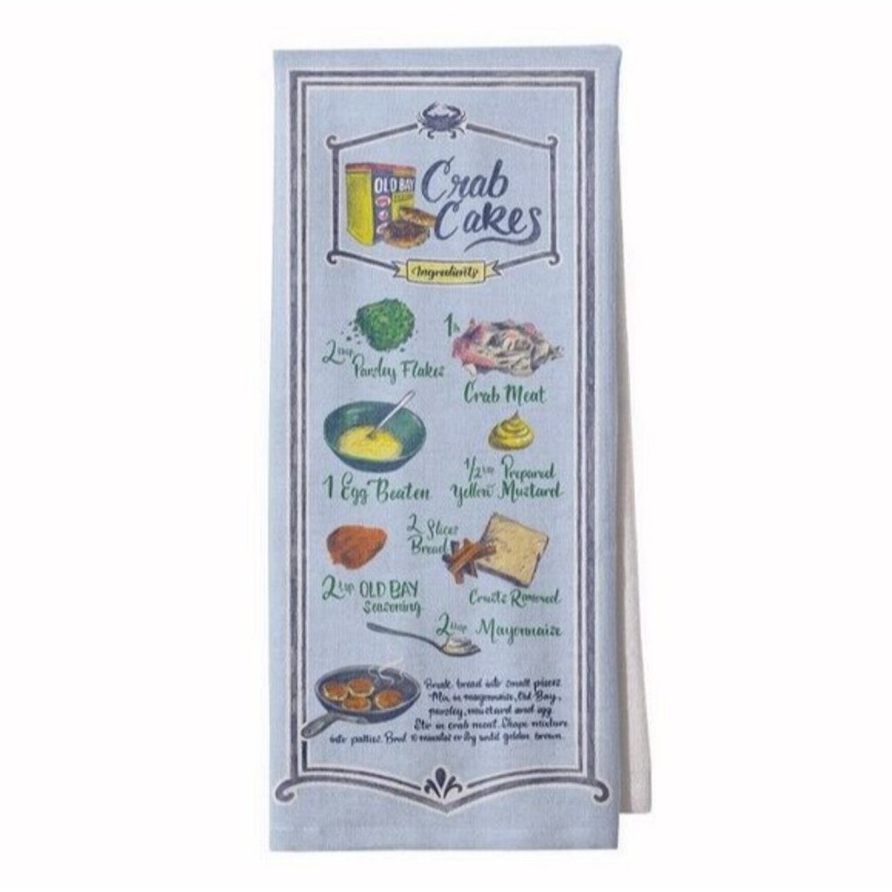 Old Bay Crab Cake Recipe Kitchen Towels - NEW Fast Ship